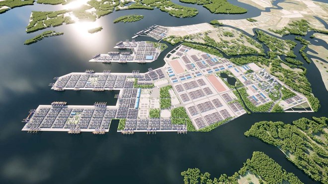 Phối cảnh dự án cảng tổng hợp và container Cái Mép Hạ.